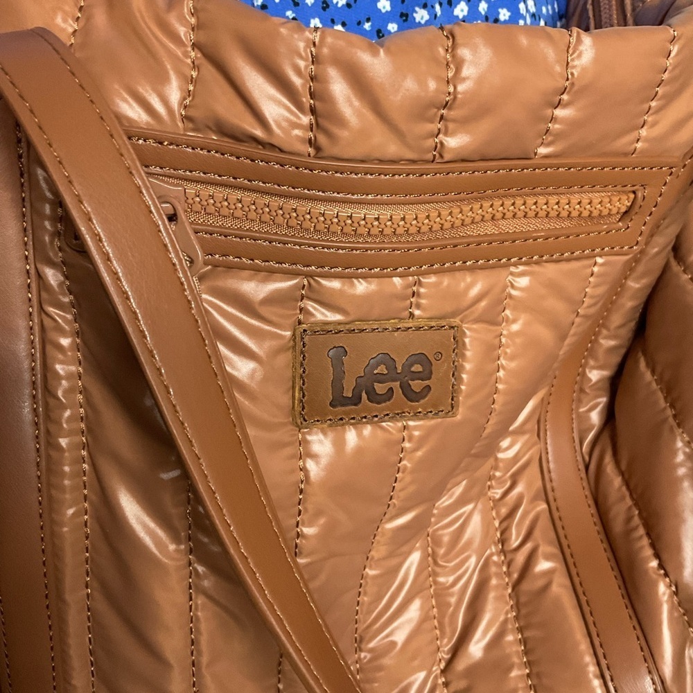 Lee Mocha Brown Quilted Puffer Crossbody Multi Pocket Duffle Bag - Picture 4 of 7